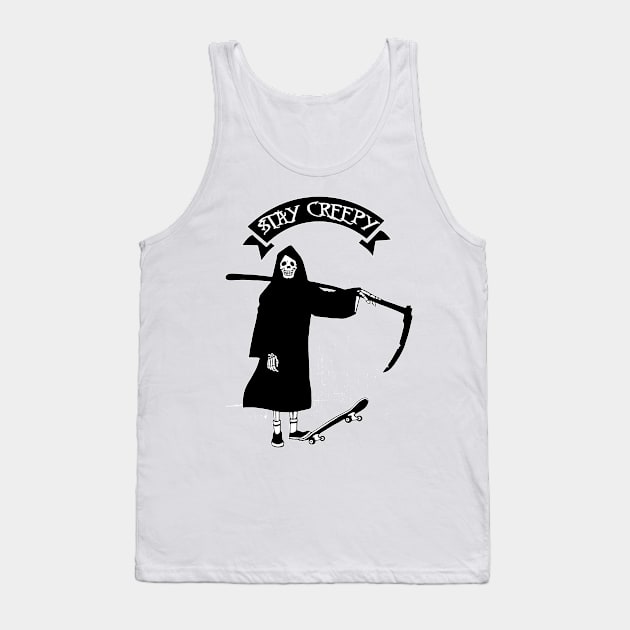 tay Creepy Skater Skate Board SoCal Gothic Punk Rocker Halloween Tank Top by Prolifictees